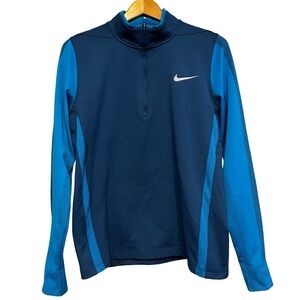 Nike Golf Your Performance Dri Fit Small Blue Quarter Zip Pullover Sporty Fleece